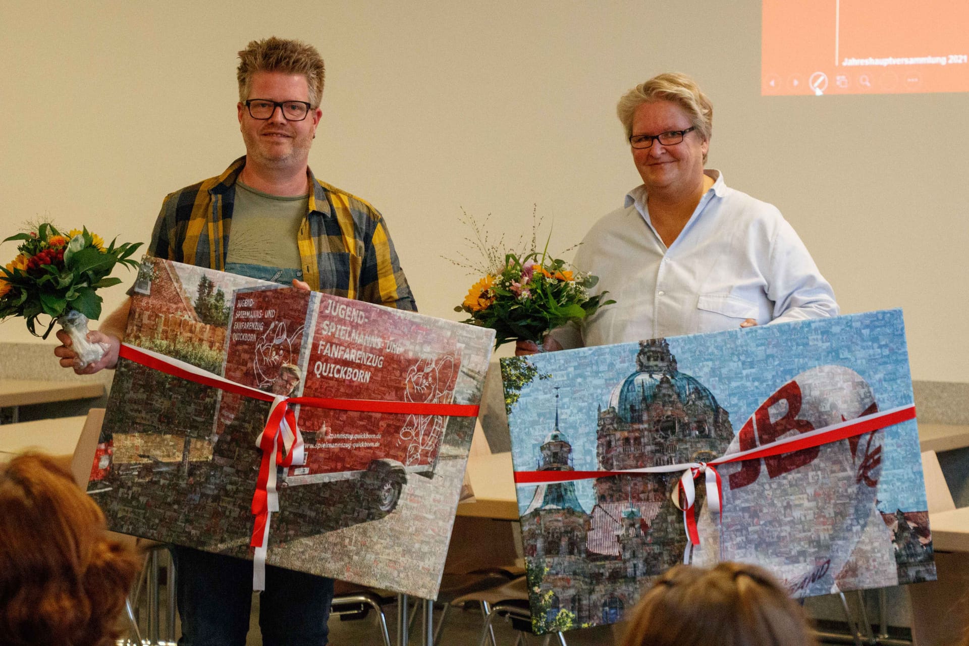 Der bisherige Vorstand mit Philipp Schneider und Heike Prieß, 2021